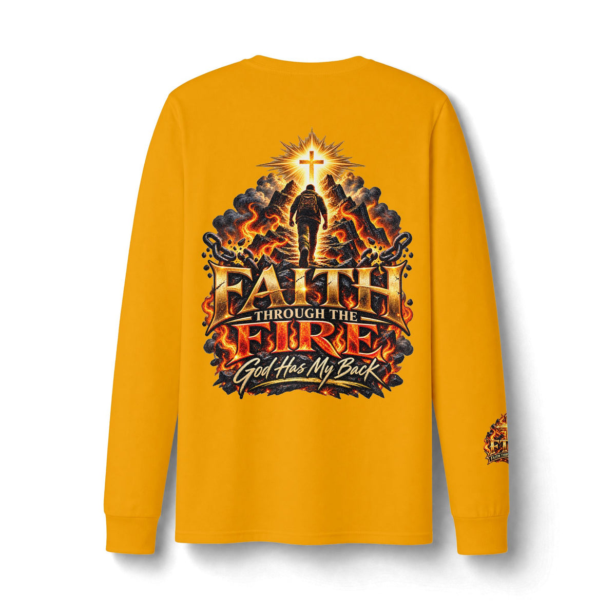 Faith Through The Fire™ Long Sleeve Tee – Walking Through It. Edition Dri-Power Long Sleeve T-Shirt