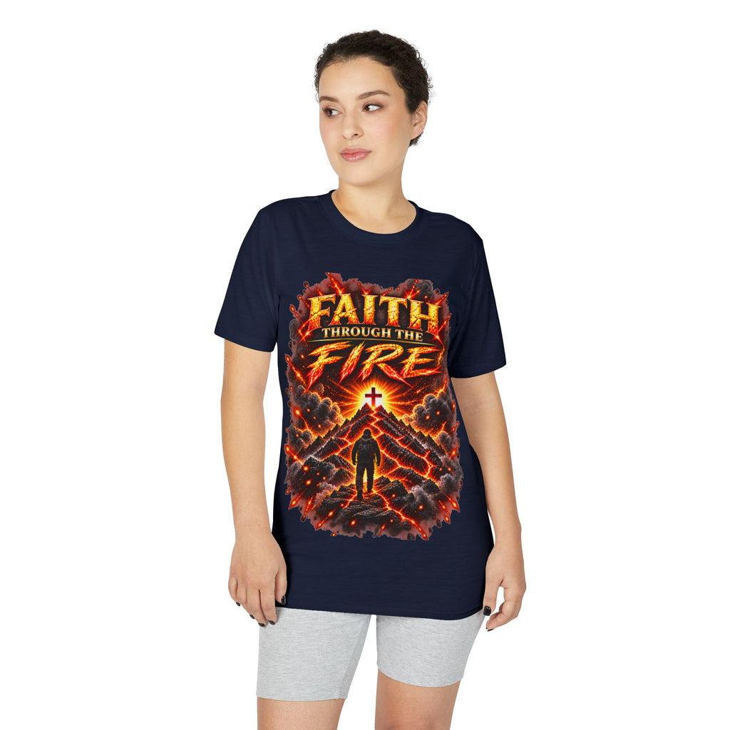 Front & Back: Faith Through The Fire™ Mountain Journey performance Tee Front & Back