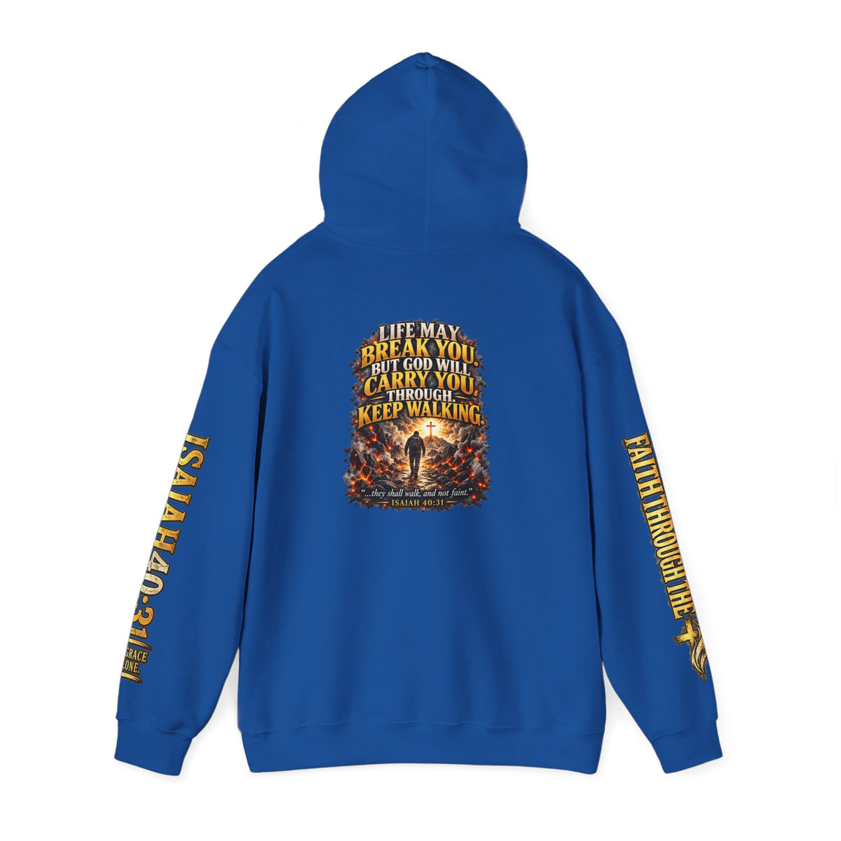 Faith Through The Fire™ “Keep Walking” Christian Hoodie – Isaiah 40:31