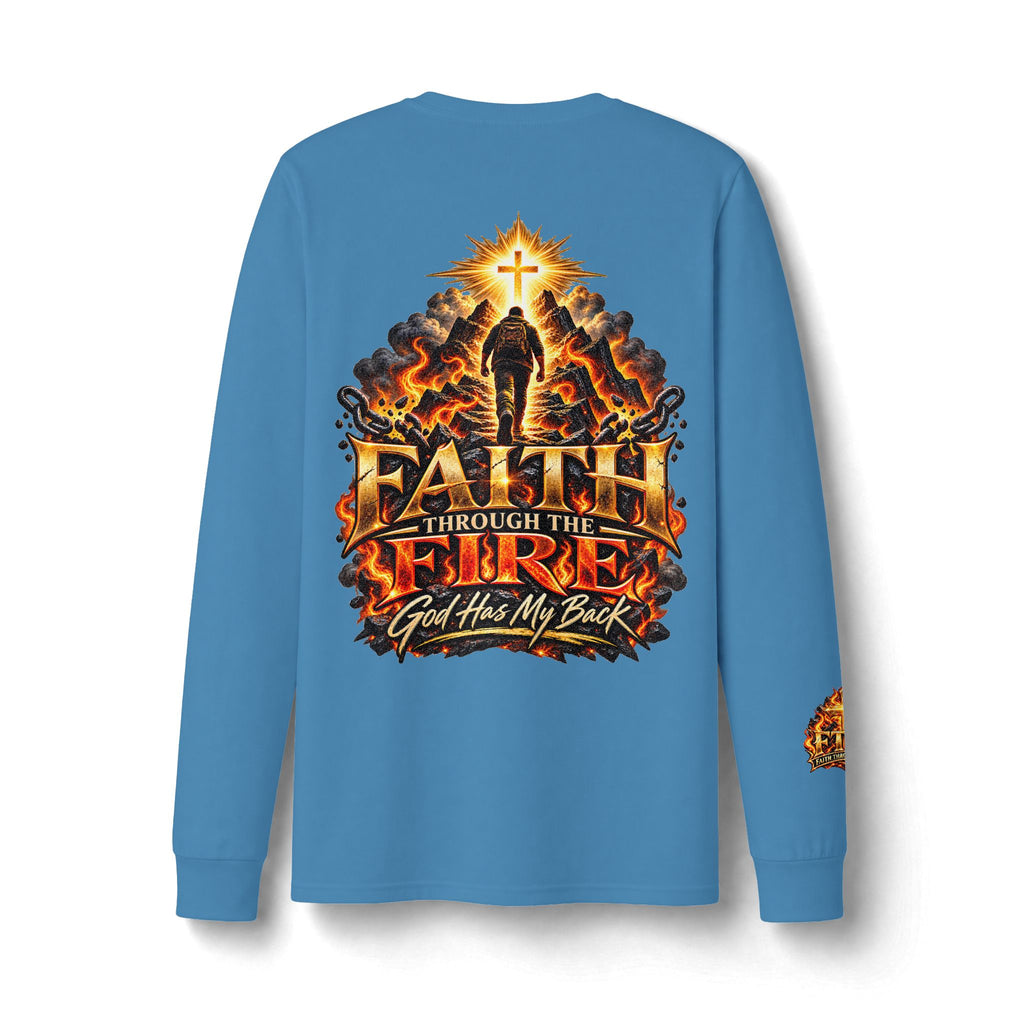 Faith Through The Fire™ Long Sleeve Tee – Walking Through It. Edition Dri-Power Long Sleeve T-Shirt