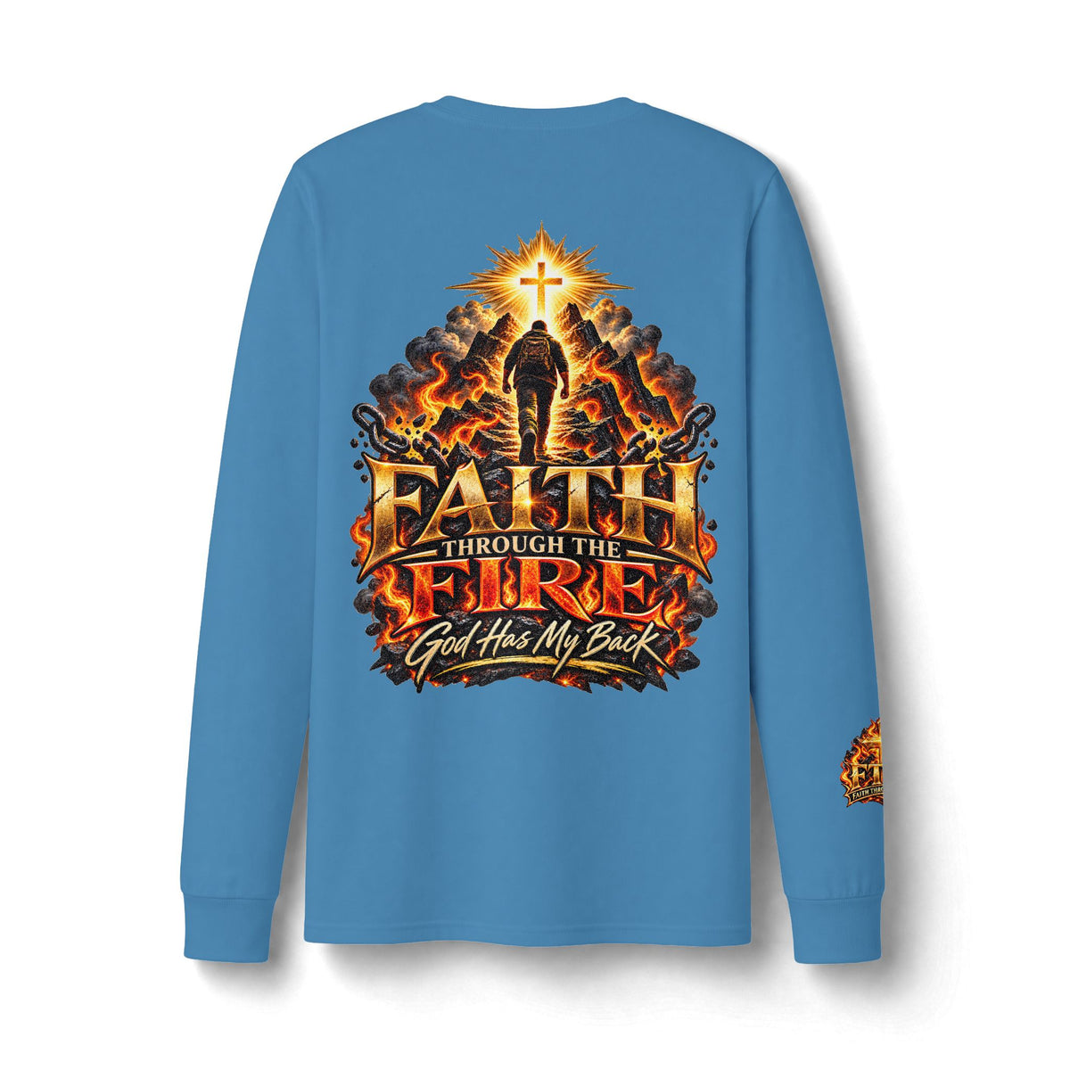 Faith Through The Fire™ Long Sleeve Tee – Walking Through It. Edition Dri-Power Long Sleeve T-Shirt
