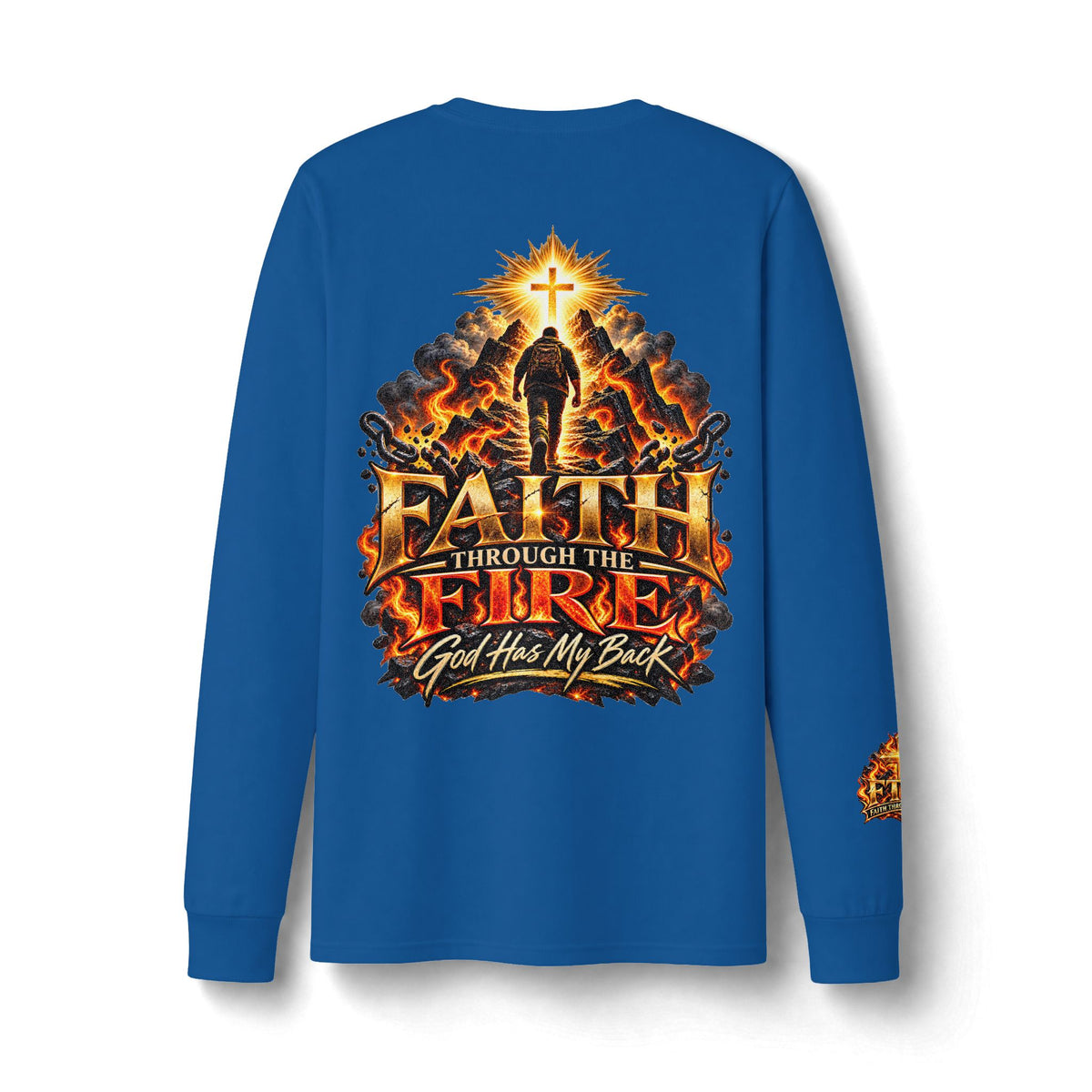 Faith Through The Fire™ Long Sleeve Tee – Walking Through It. Edition Dri-Power Long Sleeve T-Shirt