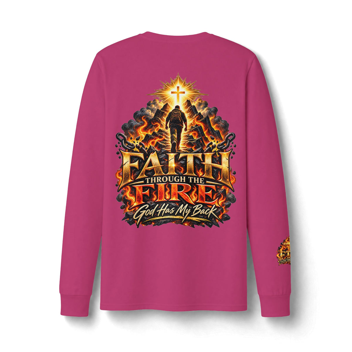 Faith Through The Fire™ Long Sleeve Tee – Walking Through It. Edition Dri-Power Long Sleeve T-Shirt