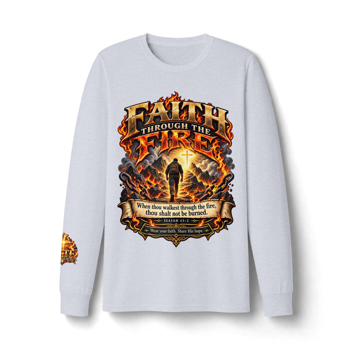 Faith Through The Fire™ Long Sleeve Tee – Walking Through It. Edition Dri-Power Long Sleeve T-Shirt