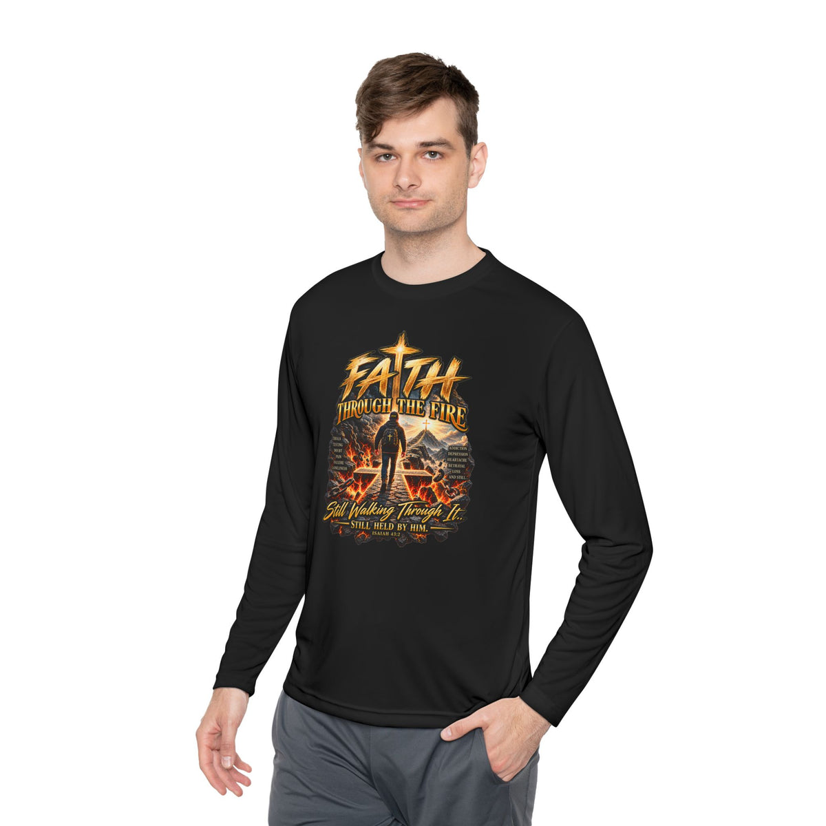 "Through the Fire Long Sleeve Tee – Journey to the Cross"