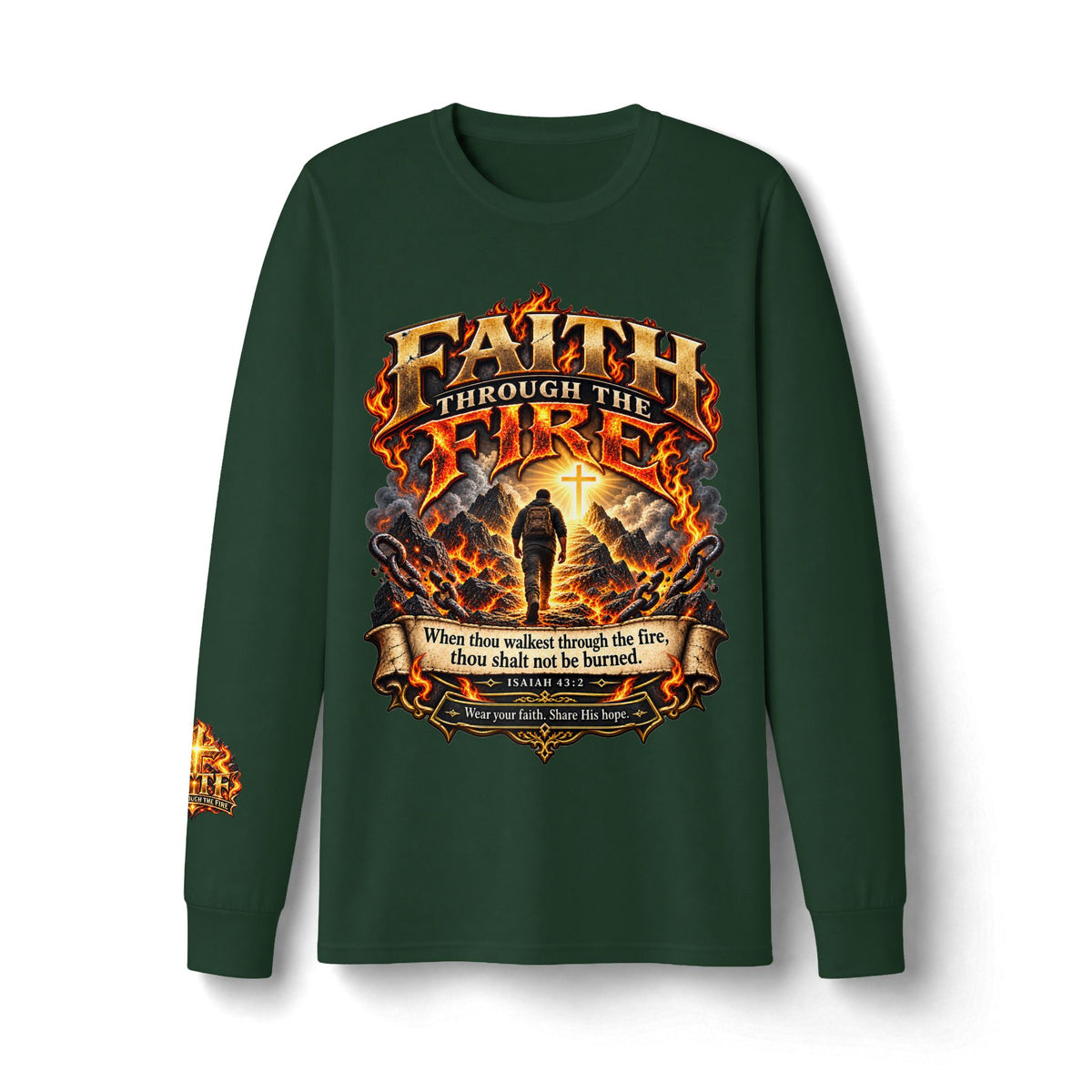 Faith Through The Fire™ Long Sleeve Tee – Walking Through It. Edition Dri-Power Long Sleeve T-Shirt
