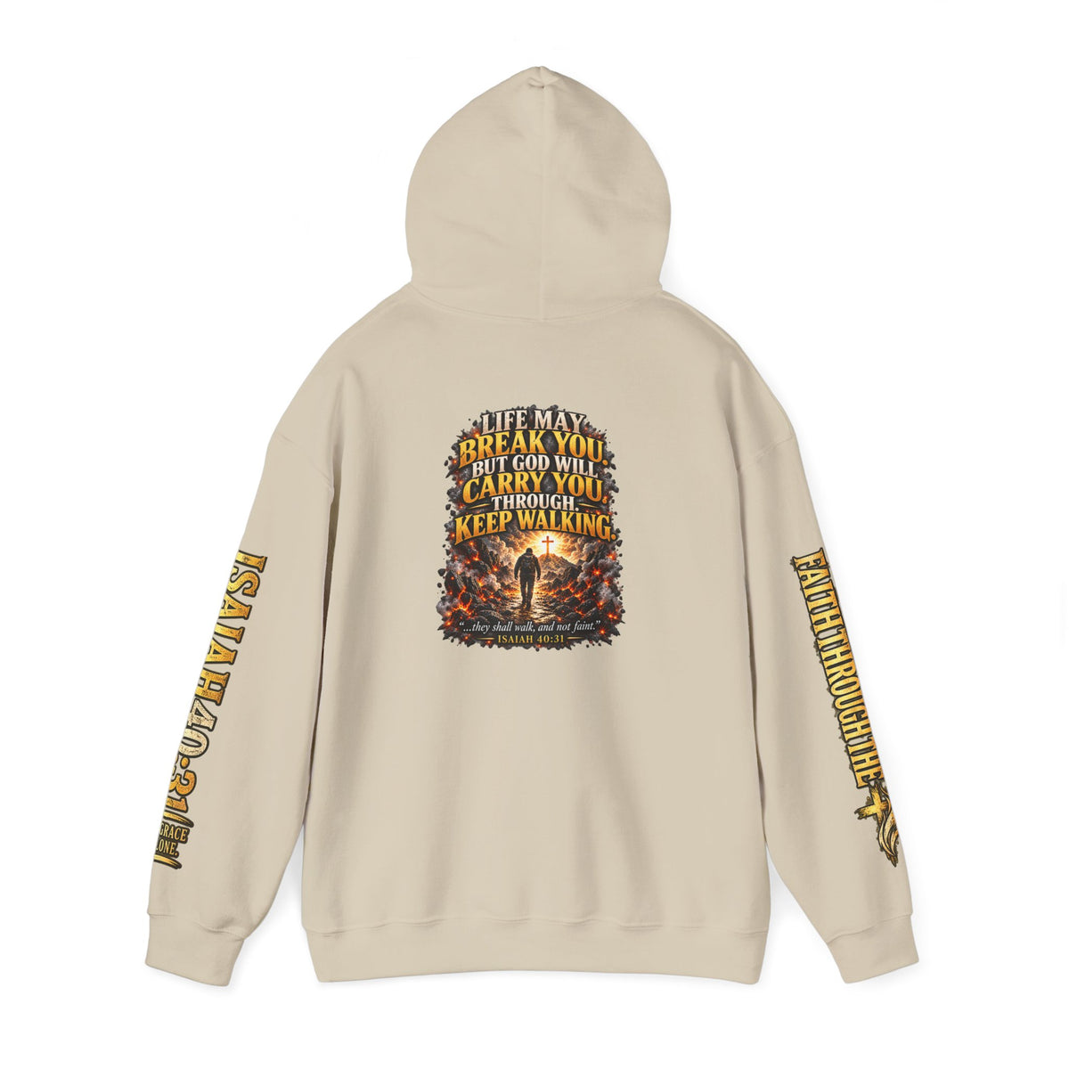 Faith Through The Fire™ “Keep Walking” Christian Hoodie – Isaiah 40:31