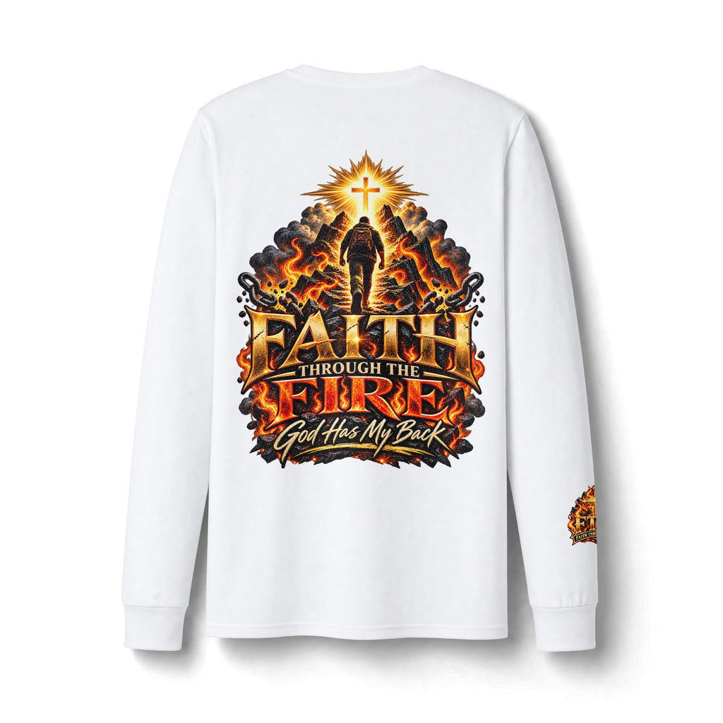 Faith Through The Fire™ Long Sleeve Tee – Walking Through It. Edition Dri-Power Long Sleeve T-Shirt