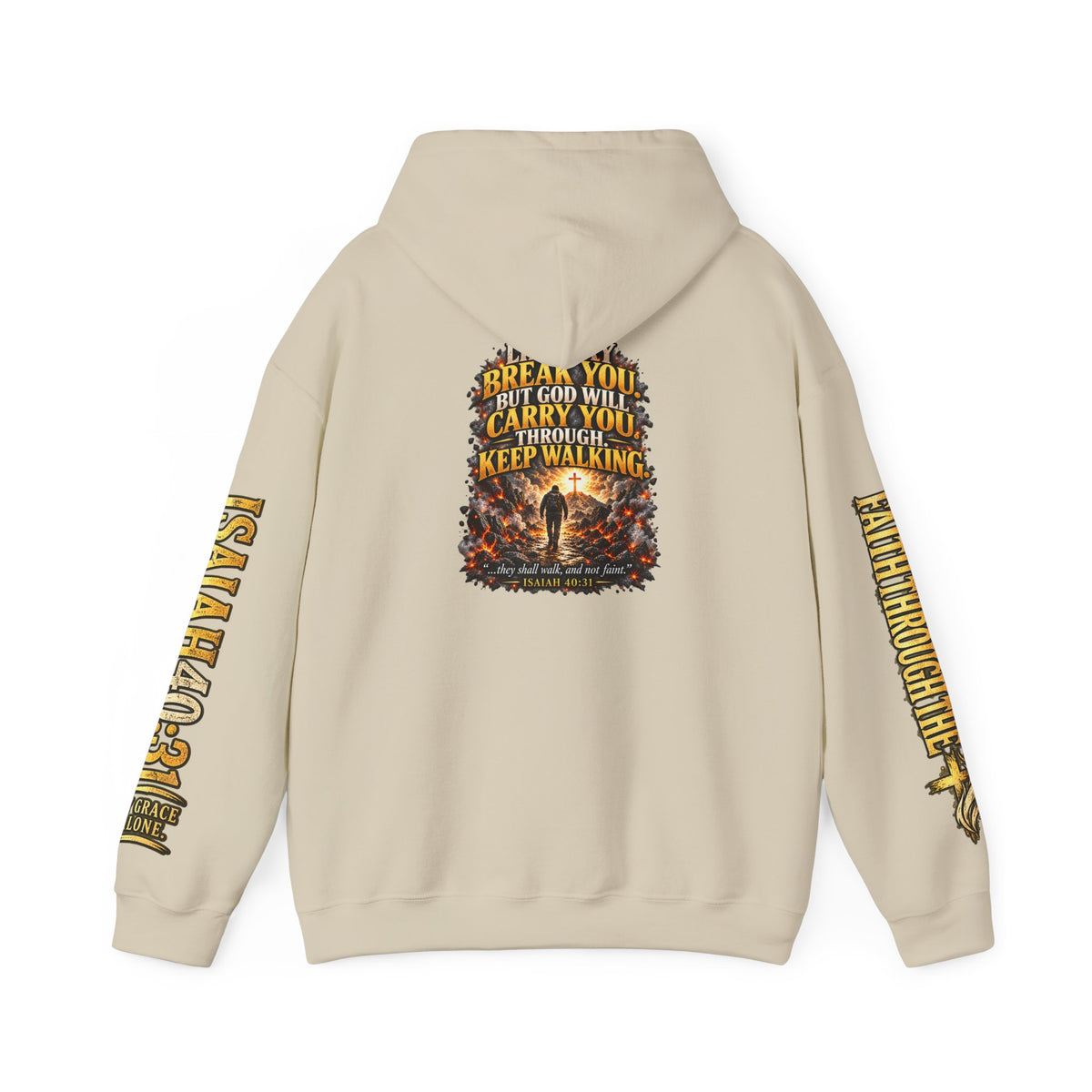Faith Through The Fire™ “Keep Walking” Christian Hoodie – Isaiah 40:31