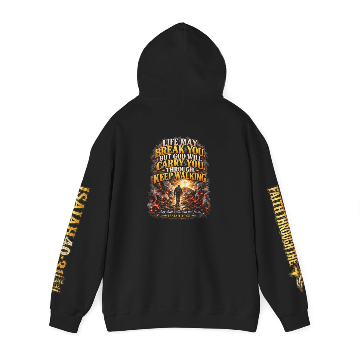 Faith Through The Fire™ “Keep Walking” Christian Hoodie – Isaiah 40:31