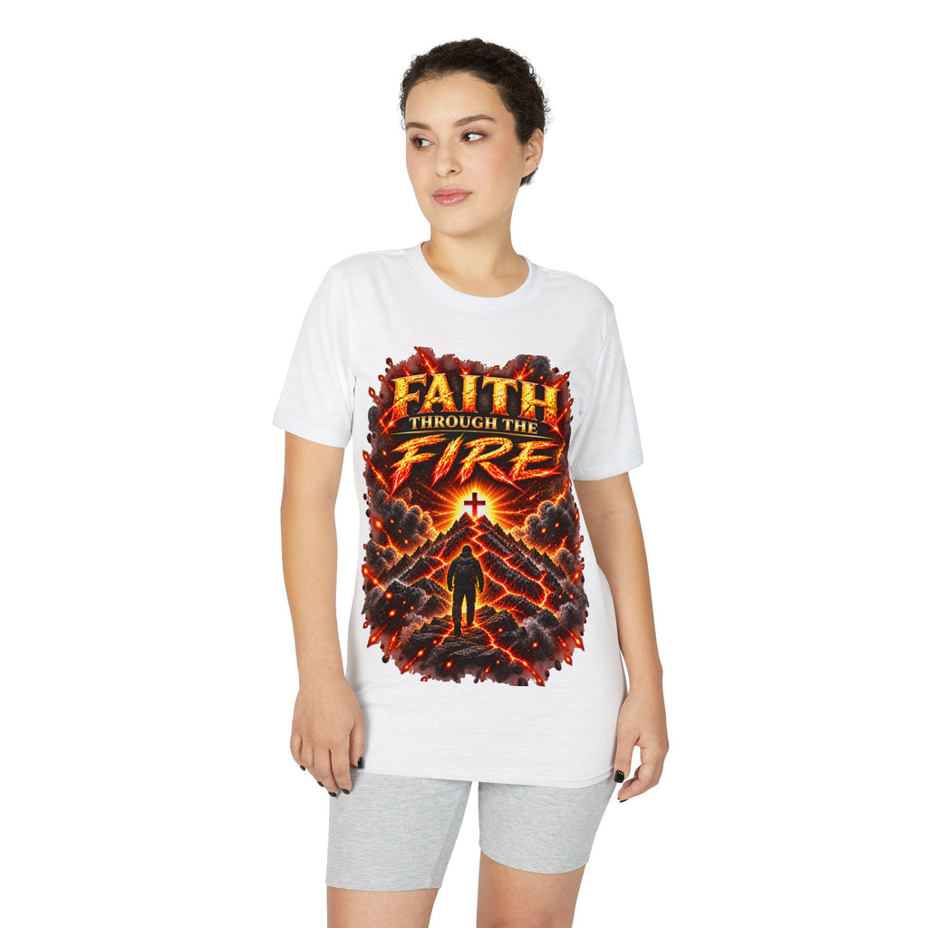 Front & Back: Faith Through The Fire™ Mountain Journey performance Tee Front & Back