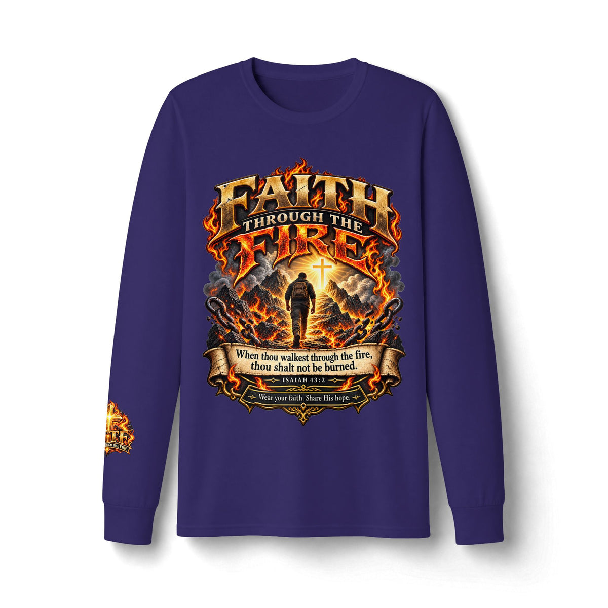 Faith Through The Fire™ Long Sleeve Tee – Walking Through It. Edition Dri-Power Long Sleeve T-Shirt