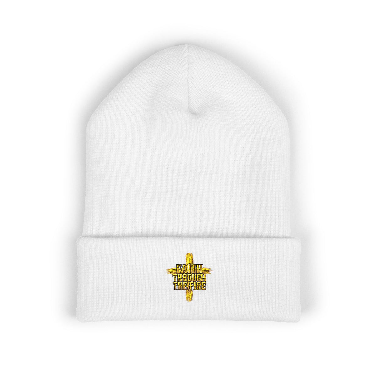 Faith Through The Fire™ White Classic Cuff Beanie