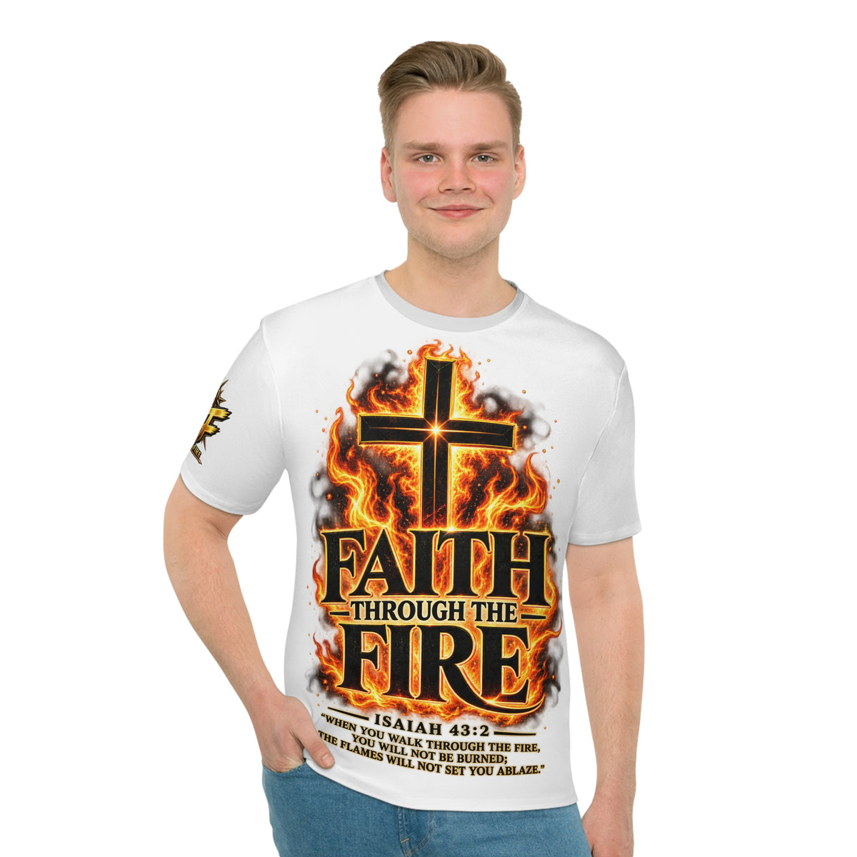 Faith Through The Fire™ Empowerment Christian T-Shirt Front & Back