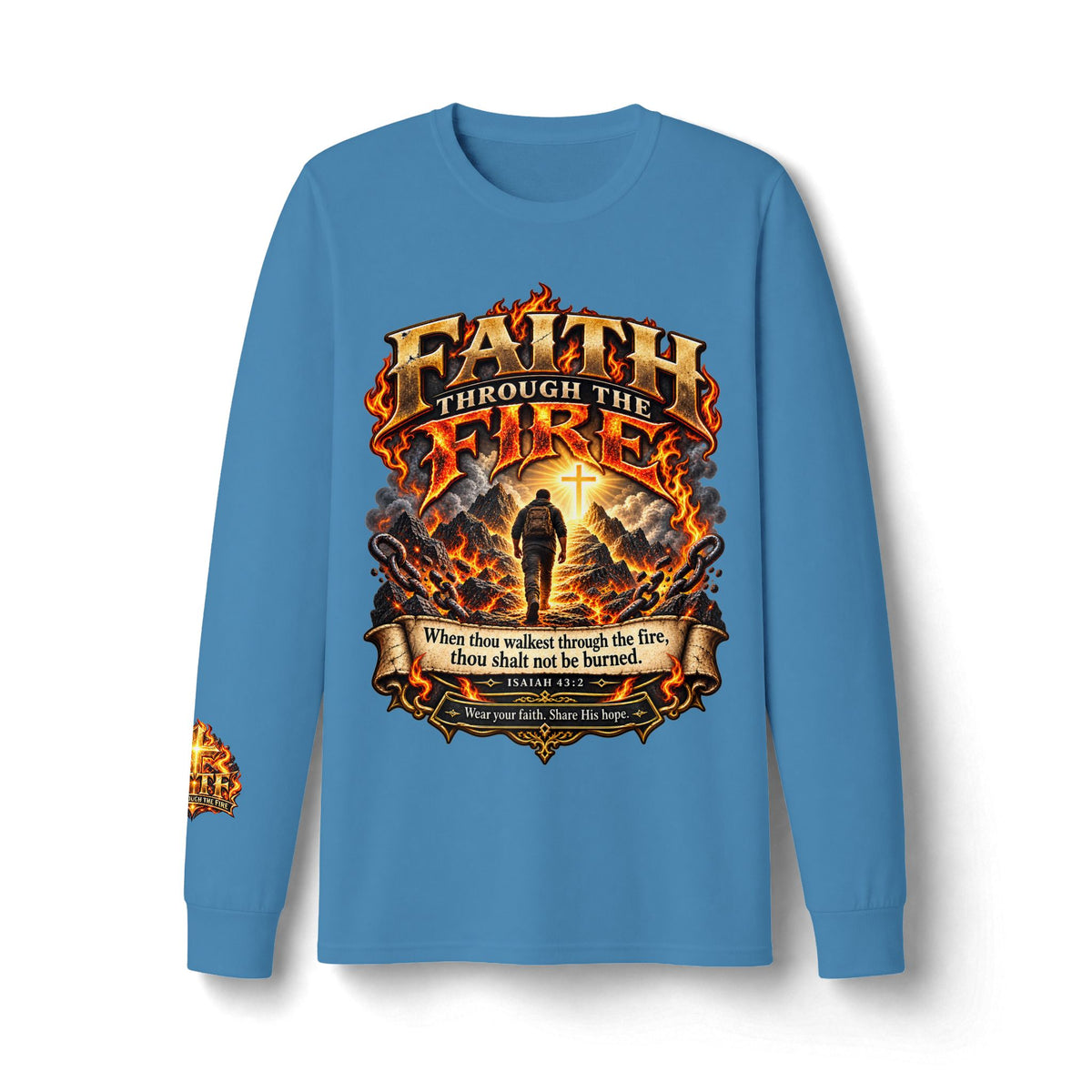 Faith Through The Fire™ Long Sleeve Tee – Walking Through It. Edition Dri-Power Long Sleeve T-Shirt