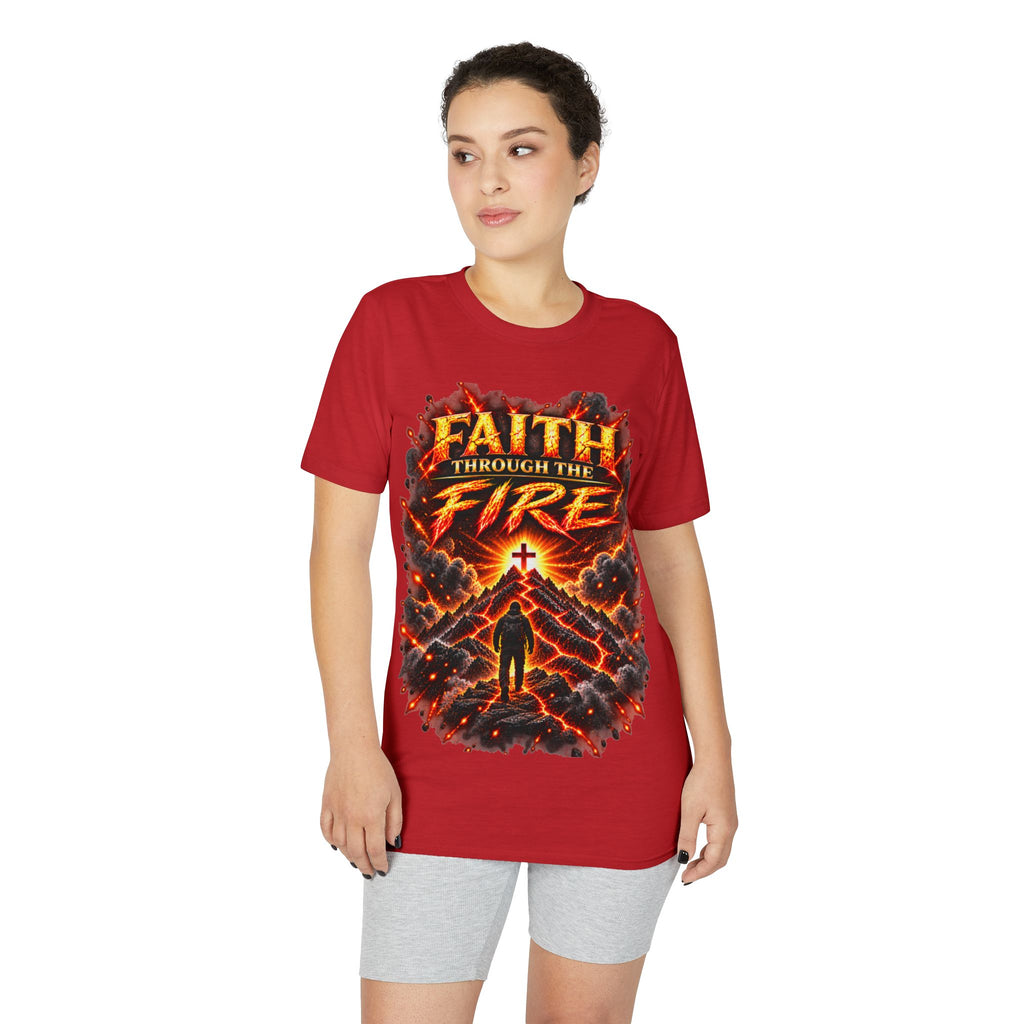 Front & Back: Faith Through The Fire™ Mountain Journey performance Tee Front & Back