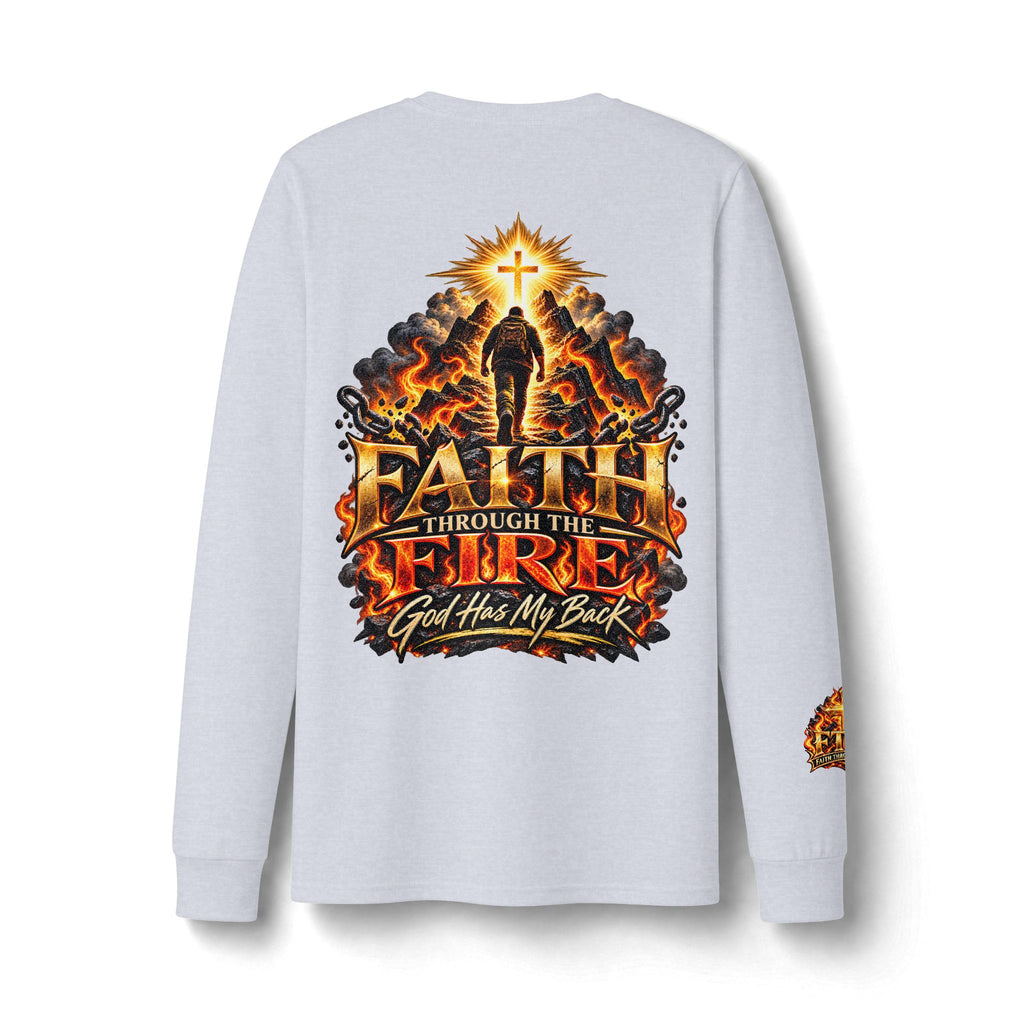Faith Through The Fire™ Long Sleeve Tee – Walking Through It. Edition Dri-Power Long Sleeve T-Shirt