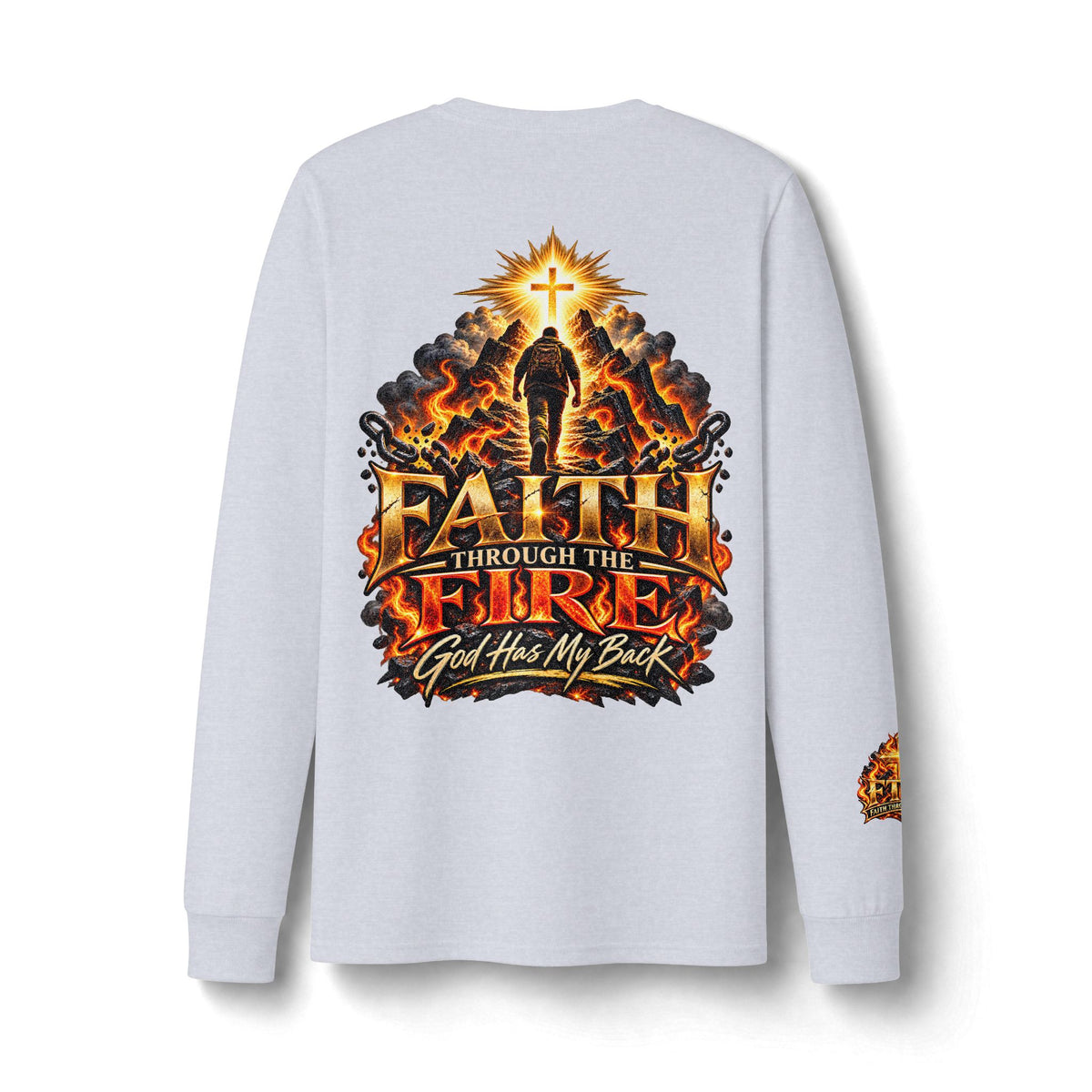 Faith Through The Fire™ Long Sleeve Tee – Walking Through It. Edition Dri-Power Long Sleeve T-Shirt