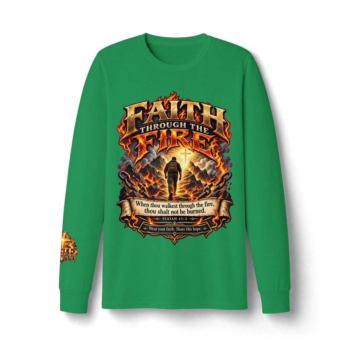 Faith Through The Fire™ Long Sleeve Tee – Walking Through It. Edition Dri-Power Long Sleeve T-Shirt