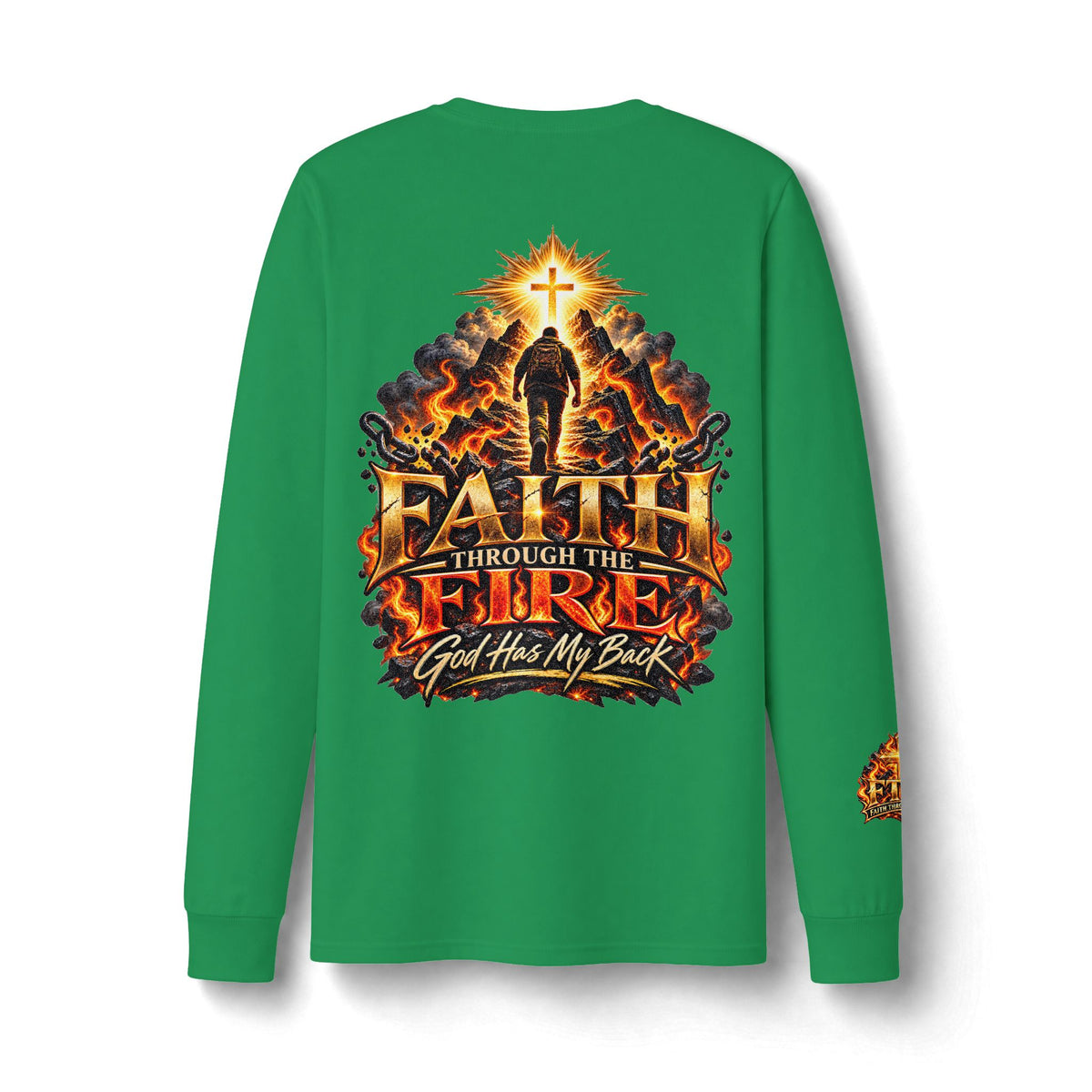 Faith Through The Fire™ Long Sleeve Tee – Walking Through It. Edition Dri-Power Long Sleeve T-Shirt