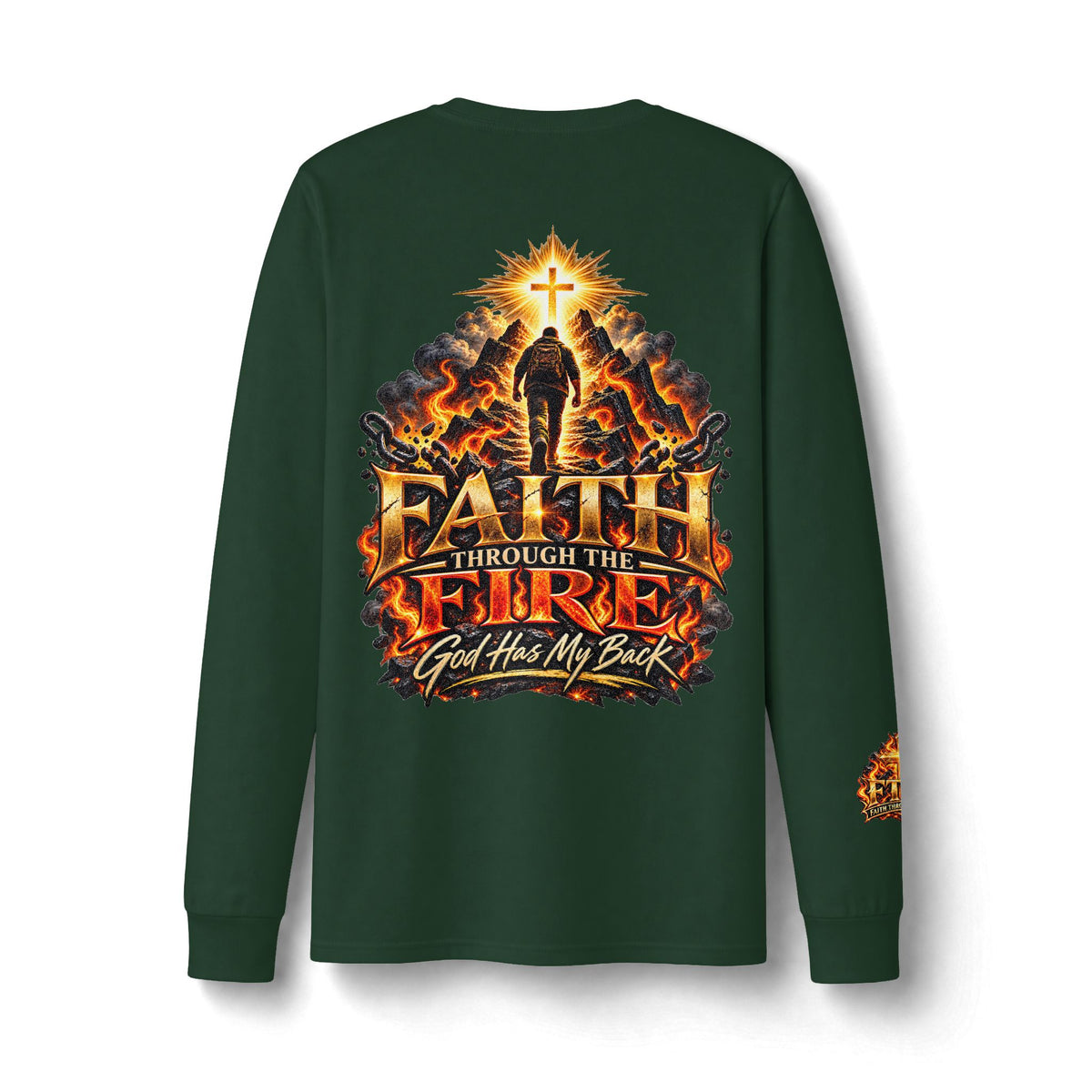 Faith Through The Fire™ Long Sleeve Tee – Walking Through It. Edition Dri-Power Long Sleeve T-Shirt