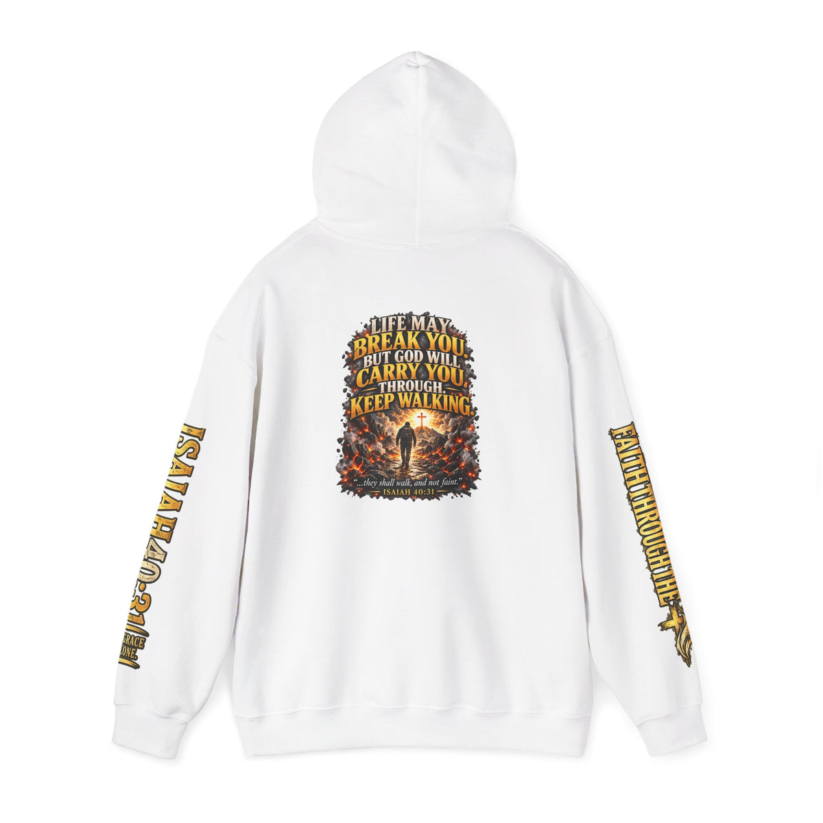 Faith Through The Fire™ “Keep Walking” Christian Hoodie – Isaiah 40:31