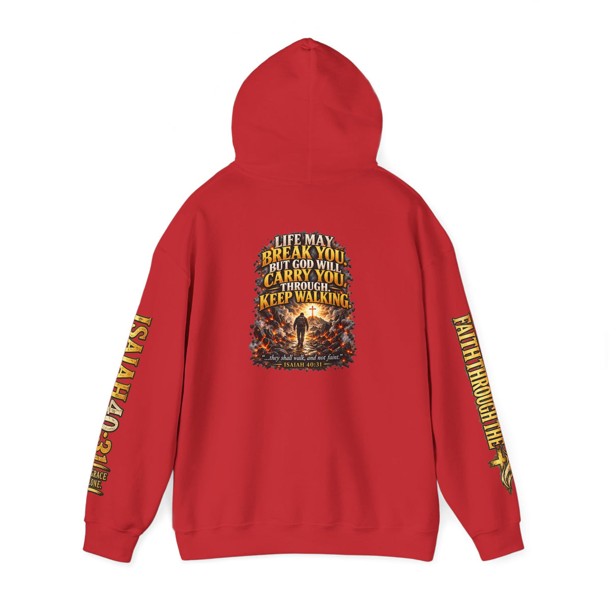 Faith Through The Fire™ “Keep Walking” Christian Hoodie – Isaiah 40:31