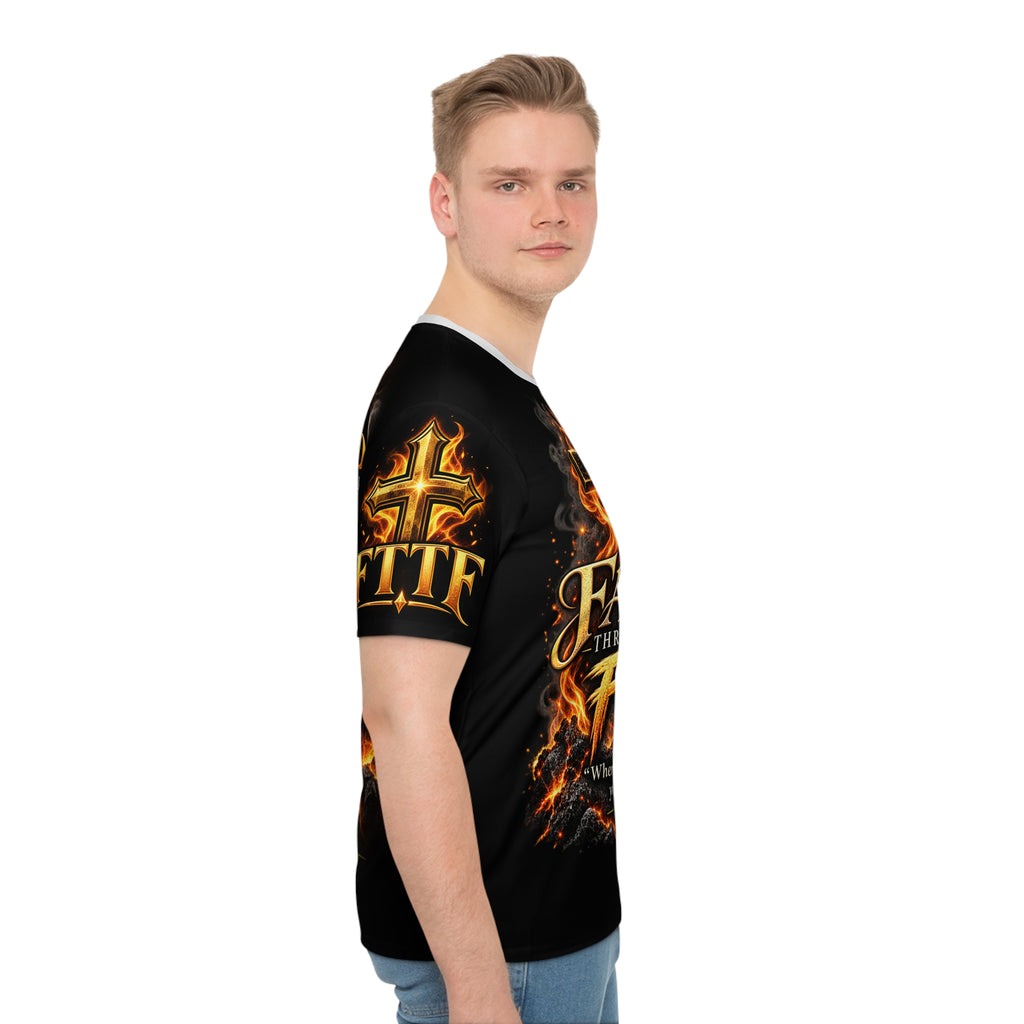 Faith Through The Fire™ Premium Christian T-Shirt Front & Back