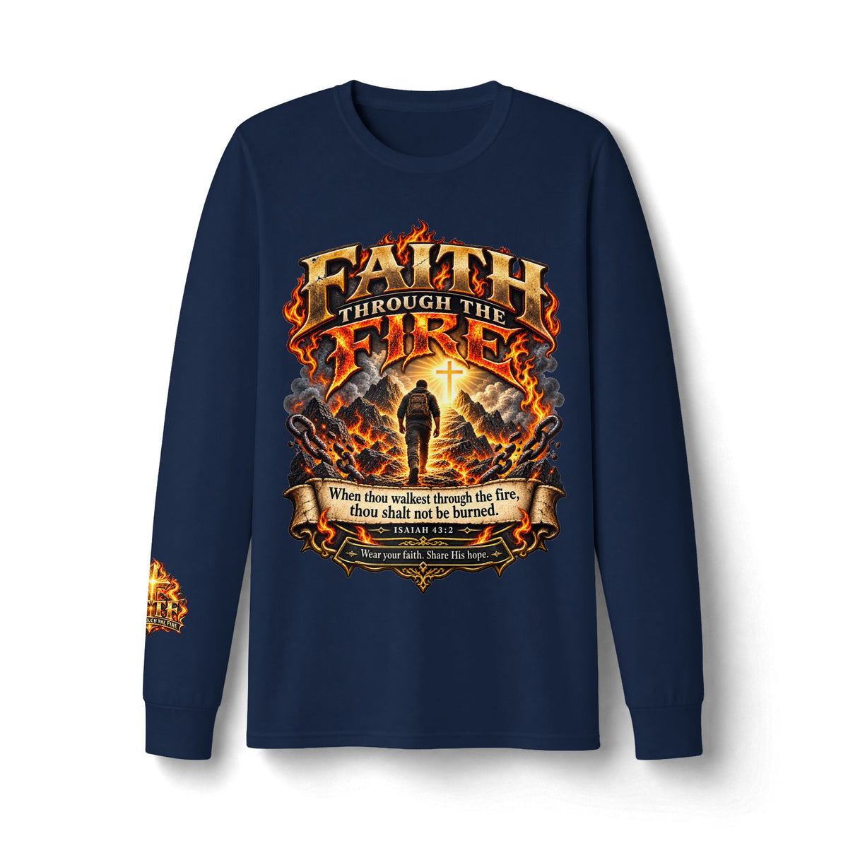 Faith Through The Fire™ Long Sleeve Tee – Walking Through It. Edition Dri-Power Long Sleeve T-Shirt