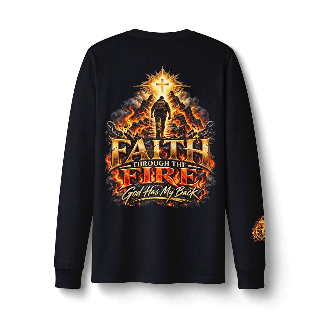 Faith Through The Fire™ Long Sleeve Tee – Walking Through It. Edition Dri-Power Long Sleeve T-Shirt