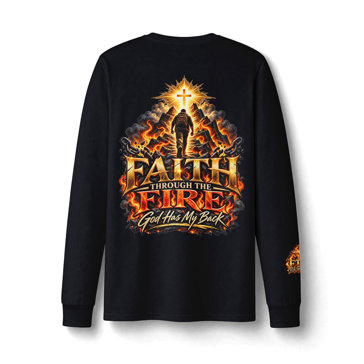 Faith Through The Fire™ Long Sleeve Tee – Walking Through It. Edition Dri-Power Long Sleeve T-Shirt
