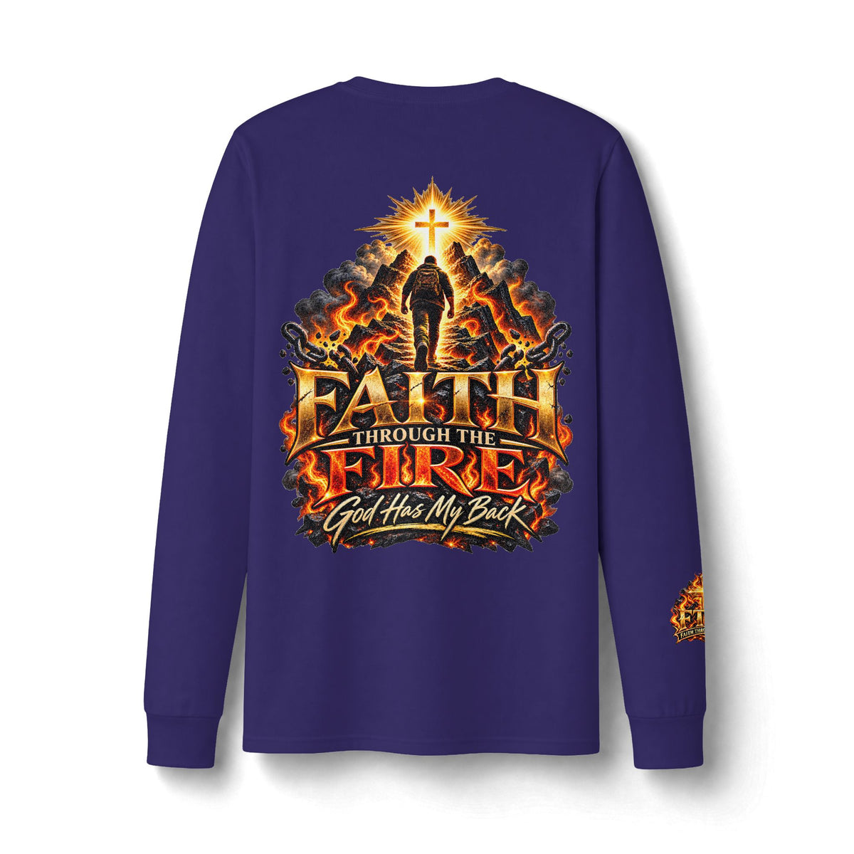 Faith Through The Fire™ Long Sleeve Tee – Walking Through It. Edition Dri-Power Long Sleeve T-Shirt